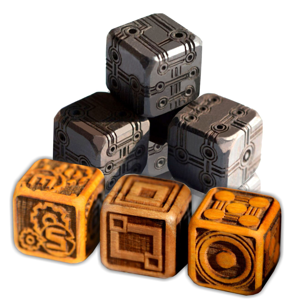 Набор Wooden Dice Игральные кубики / Кости из твердой экзотической древесины. Уникальный дизайн от April #1