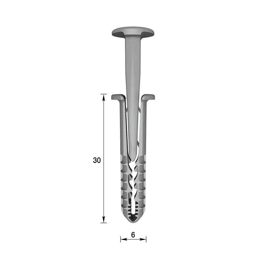 Дюбель-гвоздь 6 мм х 30 мм; (50шт. во флоупак) #1