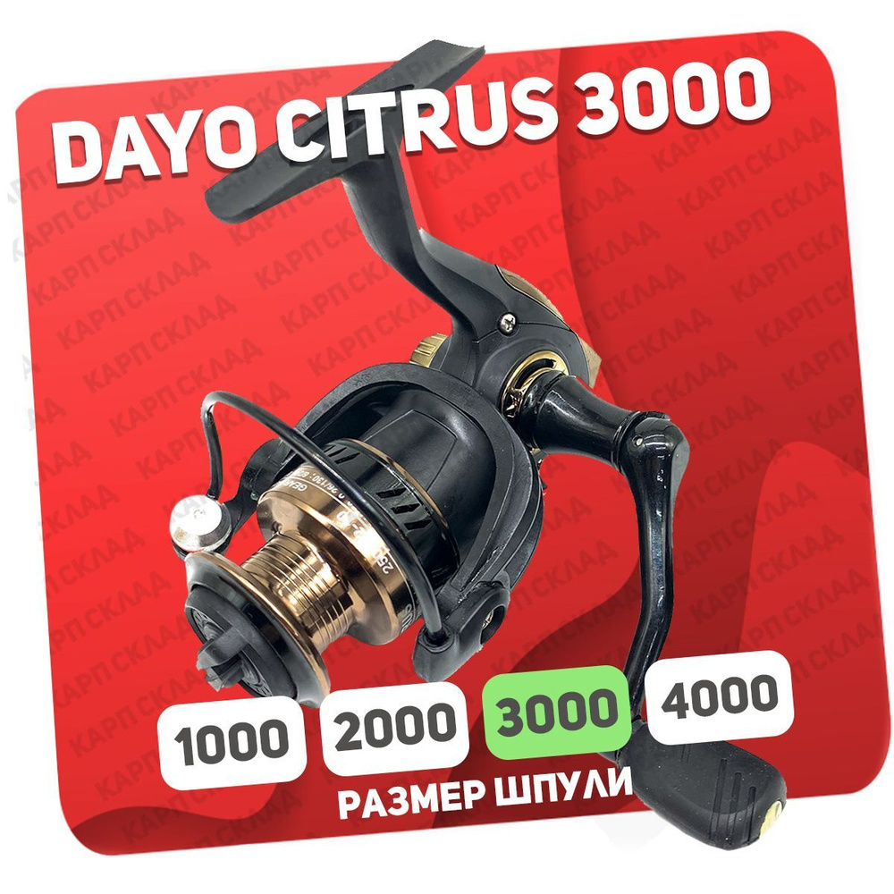 Катушка Dayo CITRUS, Безынерционная, 3000, Передний фрикцион купить по ...