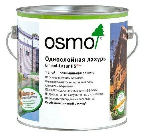 Декоративная лазурь Osmo Einmal-Lasur HS Plus для внутренних и наружных работ 9234 0.125 л  #1