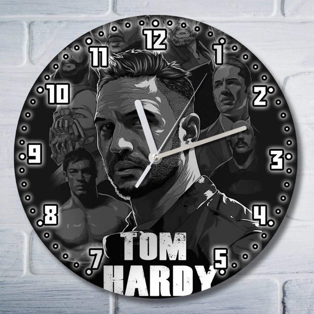 Настенные часы УФ "знаменитости Том Харди (звёзды, актёры, фильмы, кино) - 1389"  #1