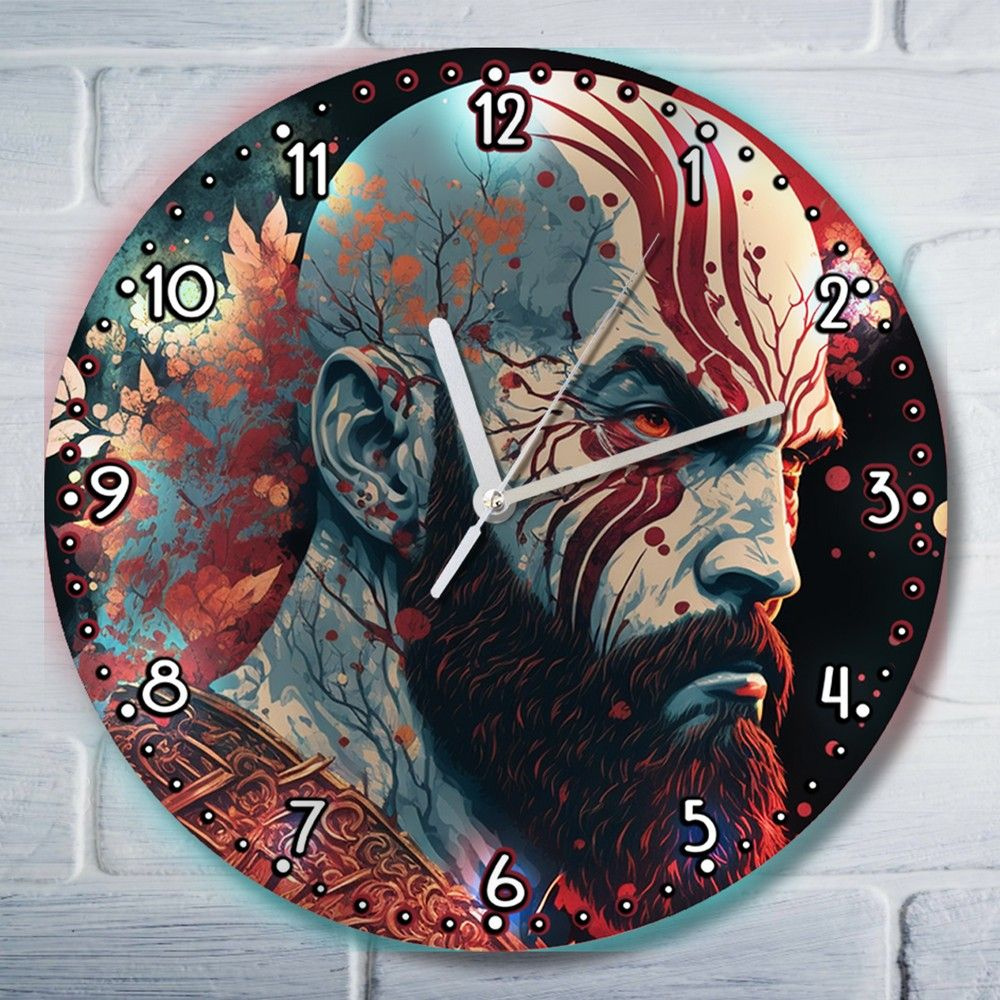 Настенные часы УФ "игра God of War Ragnarok (Kratos, Кратос, PC, XBOX ...