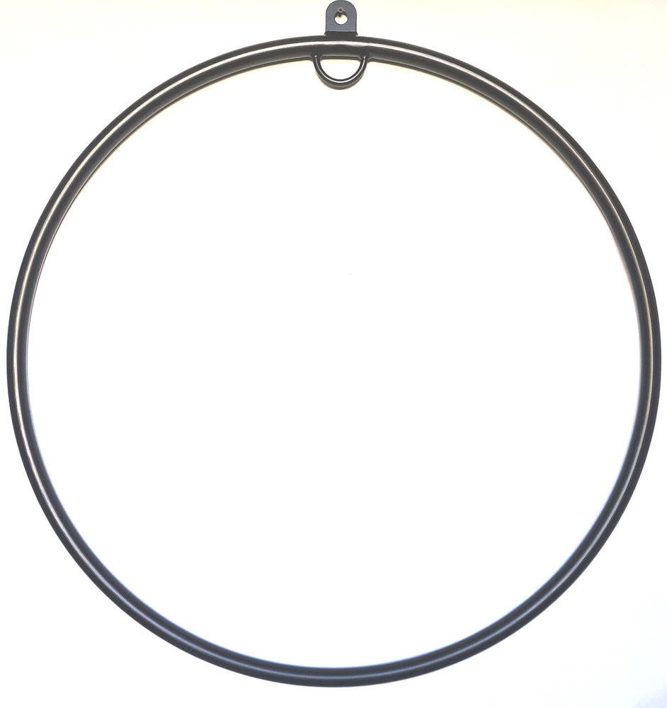 Металлическое кольцо для воздушной гимнастики с двумя подвесами (внутреннее и внешнее), черное, диаметр #1