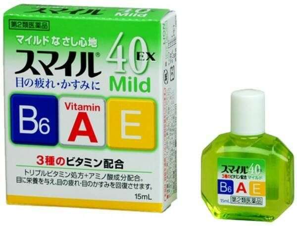 Витаминные японские увлажняющие капли для глаз, снимающие усталость Smile 40EX Mild витаминизированные, #1