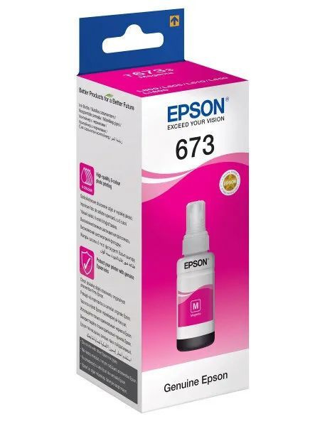 Чернила 673 для EPSON L805, L800, L1800, L850, L810 T6733 C13T67334A пурпурные #1