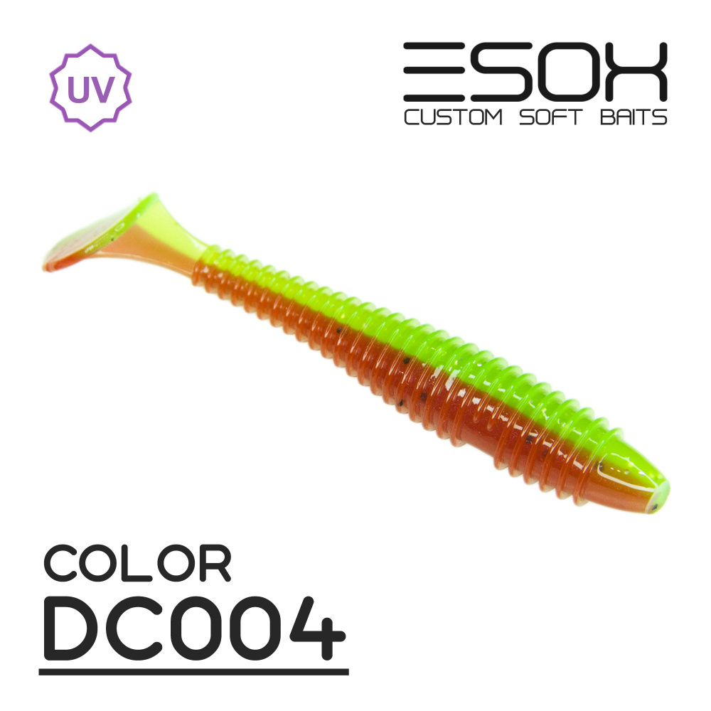 Мягкая приманка для рыбалки Esox SWINKY FAT 3.4" 84 мм #DC004 (5 шт) / Рыболовные товары / Виброхвост #1