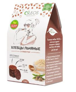 Хлебцы льняные OLEOS с кунжутом, 100 г #1