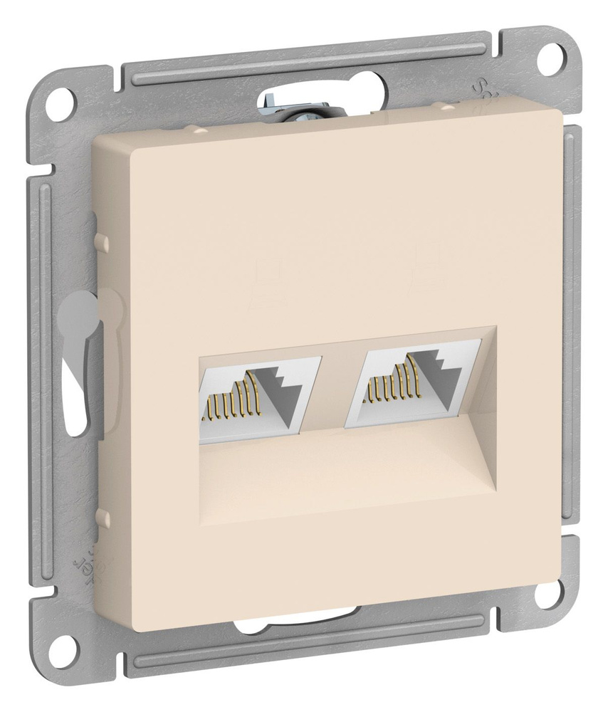 Интернет розетка RJ45+RJ45 CAT5e компьютерная Schneider Electric (Systeme Electric) Atlas Design механизм #1