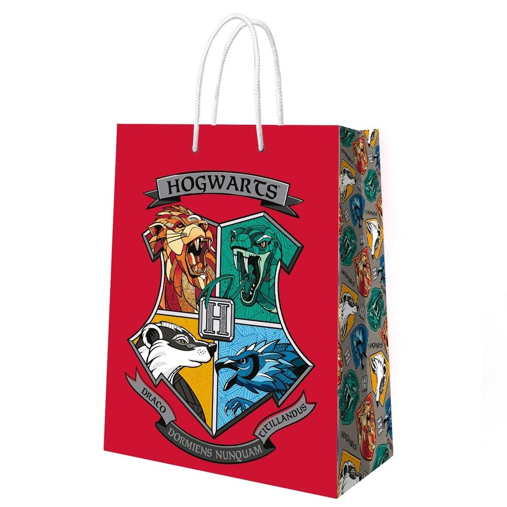 Подарочный пакет ND Play "Harry Potter", красный, Герб Хогвартс, большой, 335х406х155 мм (297870)  #1