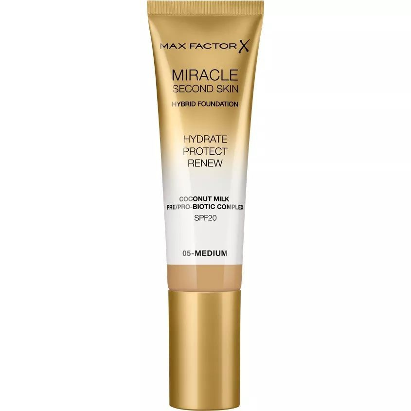 Miracle touch second skin MAX FACTOR № 05 Medium тональная основа #1