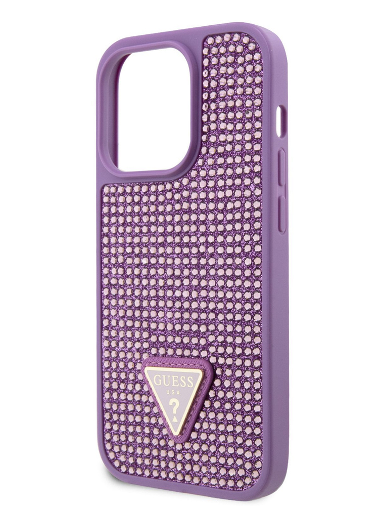 Чехол Guess Diamond Rhinestone на iPhone 14 Pro / для Айфон 14 Про пластиковый со стразами и блестками, #1