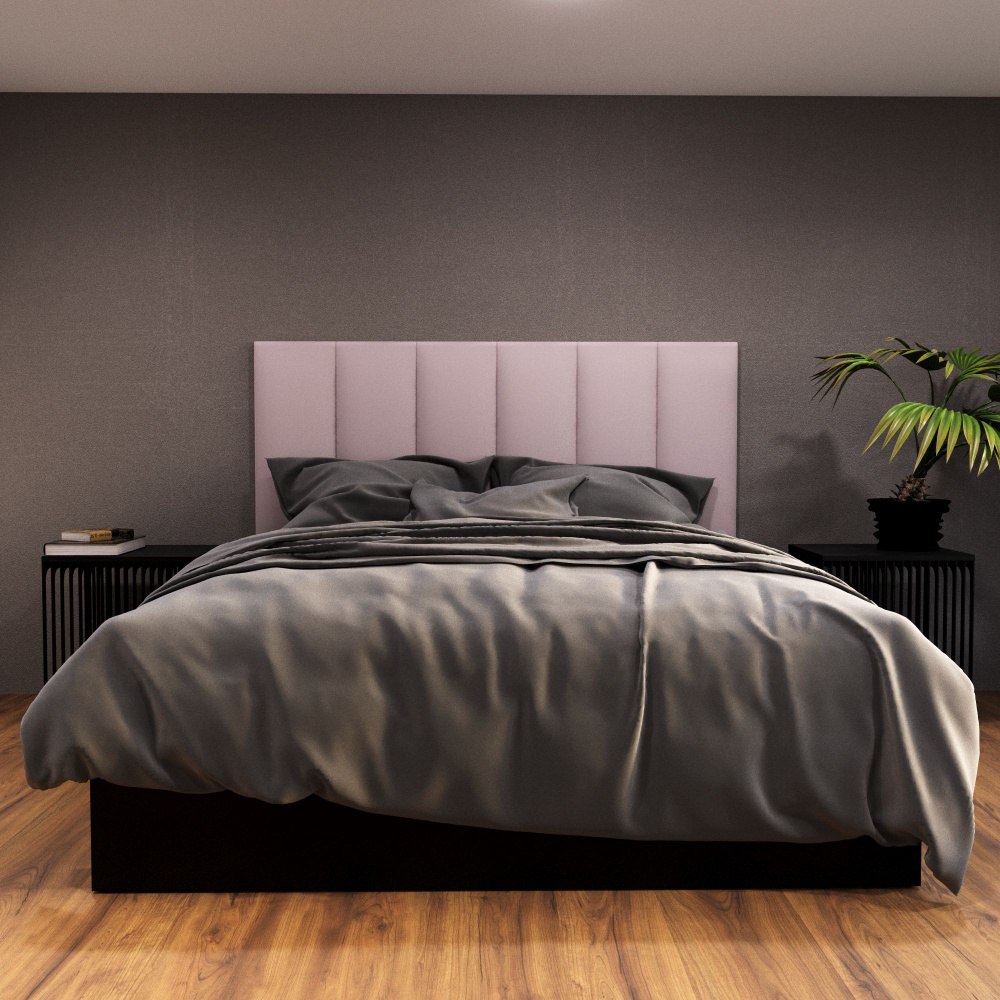 Мягкие стеновые панели, изголовье кровати, размер 30*80, комплект 1шт, цвет бледно-розовый  #1