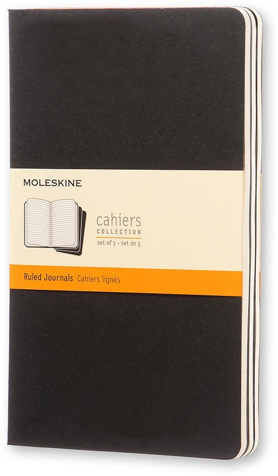 Блокнот Moleskine CAHIER JOURNAL Large 130х210мм обложка картон 80стр. линейка черный (3шт)  #1