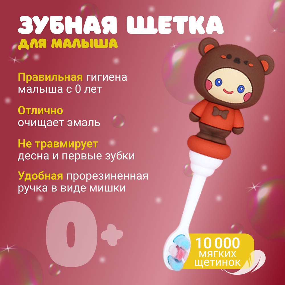 Детская зубная щетка, мишка #1