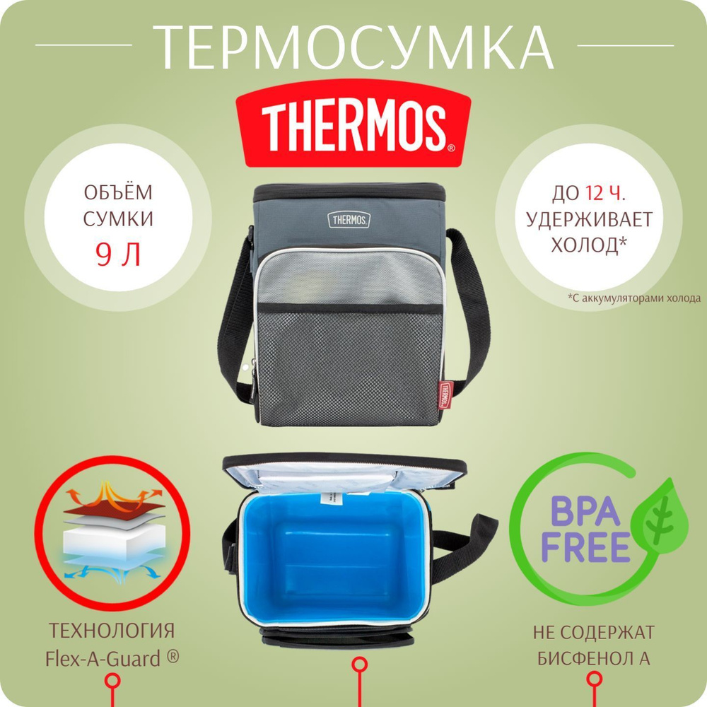 Термосумка THERMOS для ланч-бокса, сумка для обеда, путешествий, пикника E5 12 Can Cooler LDPE 9,0л  #1