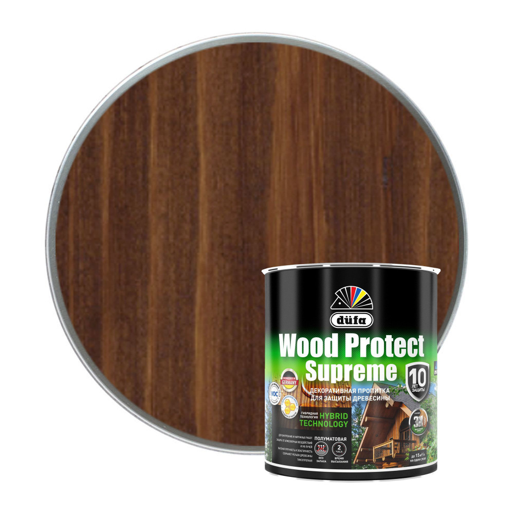 Пропитка декоративная для защиты древесины алкидная Dufa Wood Protect Supreme орех 0,75 л  #1