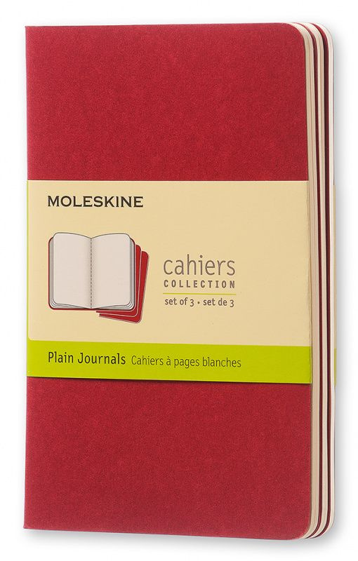 Блокнот Moleskine CAHIER JOURNAL Pocket 90x140мм обложка картон 64стр. нелинованный клюквенный (3шт) #1