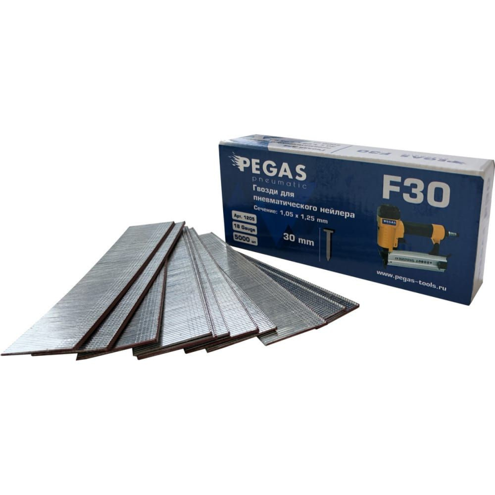 Отделочные гвозди Pegas pneumatic F30 длина 30 мм, 5000 шт. 1205 #1