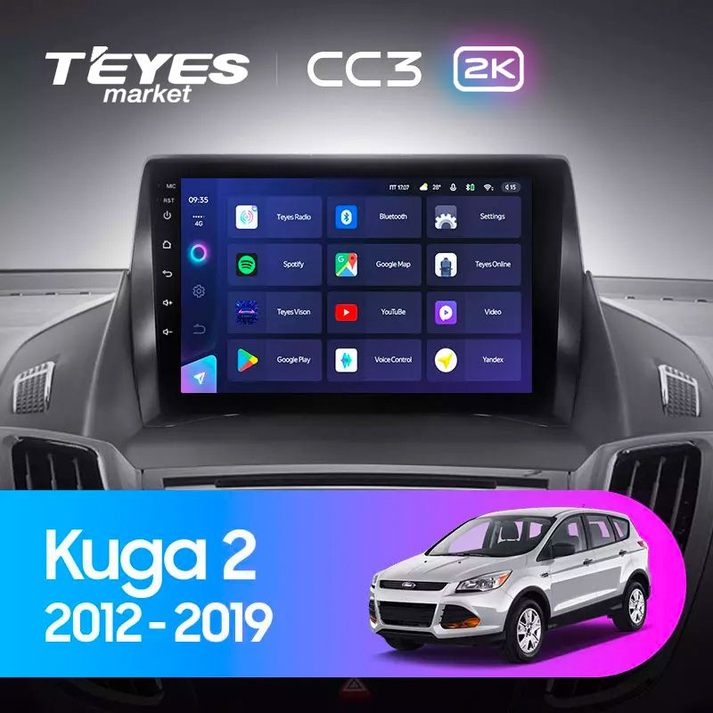 Магнитола для авто, TEYES Магнитола CC3 2K 4 Gb 9.5" для Ford Kuga 2 Escape 3 2012-2019 Вариант комплектации #1