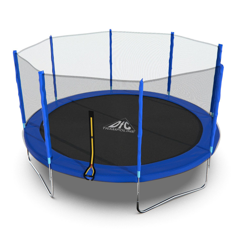 Каркасный батут с защитной сеткой DFC Trampoline Fitness с сеткой 14ft / диаметр 427 см / до 150 кг / #1