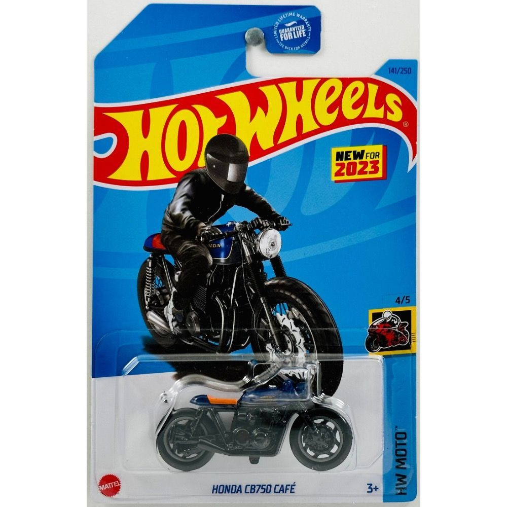 HKG49 Машинка игрушка Hot Wheels металлическая коллекционная HONDA CB750 CAF черный;синий  #1