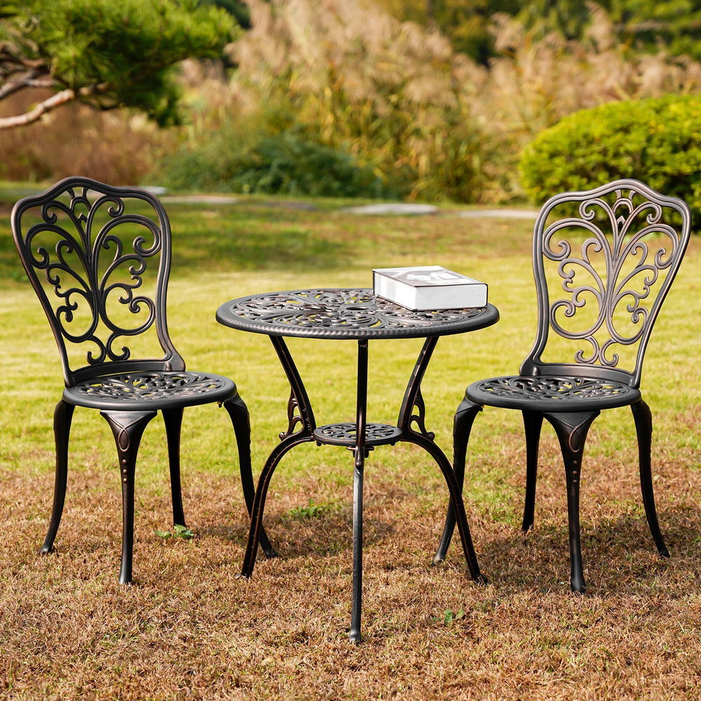 Комплект садовой мебели 2 стулья и столик ,садовой металлическая мебели. Узор бабочки. для офиса, столовой, #1