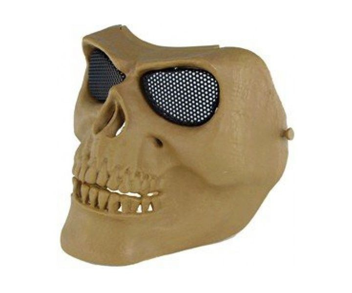Маска на все лицо с сетчатыми очками Skeleton V2 (Tan) #1