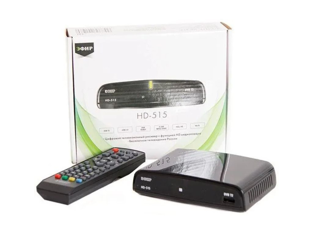Ресивер DVB-T2 Сигнал Эфир HD-515 / 20198 цвет черный, с пультом ДУ (372596)  #1