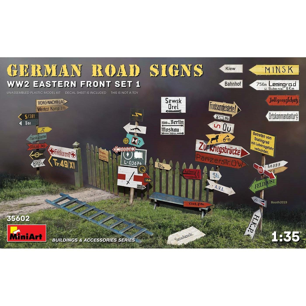 Сборная модель. Немецкие дорожные знаки WWII (Восточный фронт. Ч.1) MiniArt, 1/35  #1