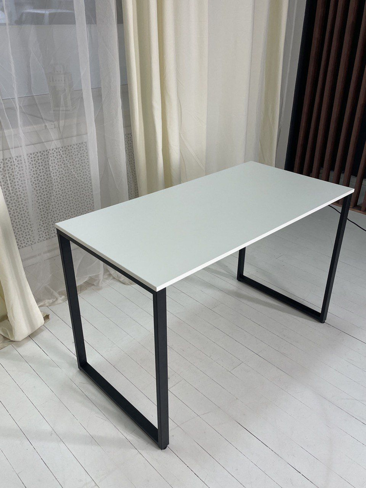 Стол обеденный в стиле лофт120х60 см Белый #1