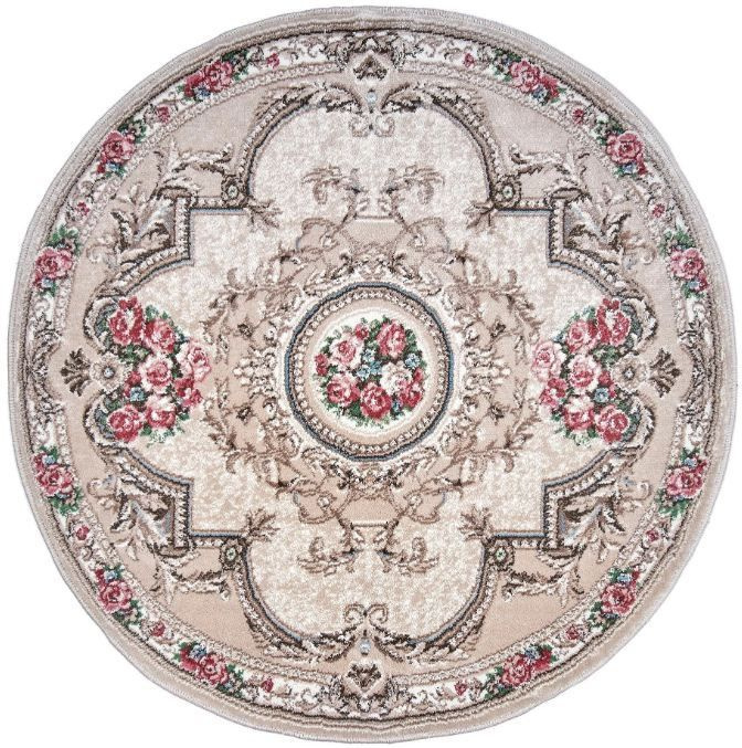 Витебские ковры Ковер Версаль (Ultra soft) 2535-C2, бежевый с красным цветочным узором, в классическом #1