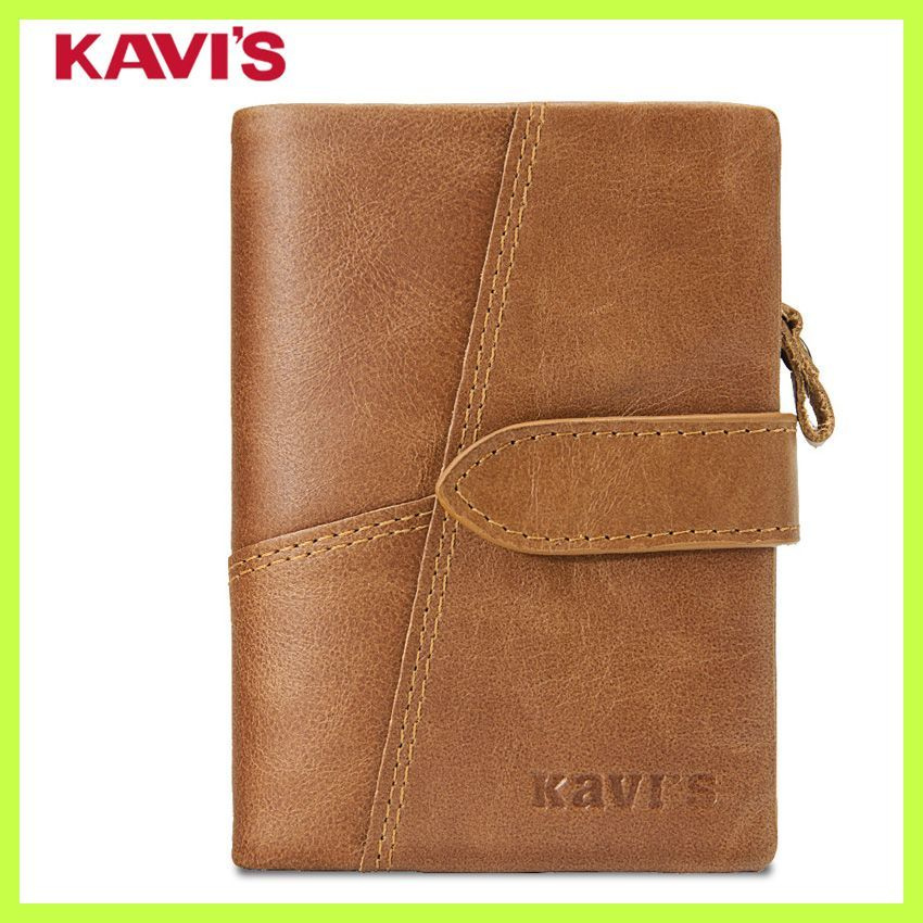 Мужской кошелек KAVI'S K8114-2 из натуральной кожи светло-коричневый  #1