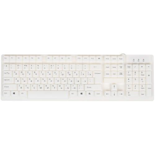 Клавиатура проводная Aceline K-903BU, мембранная, клавиш - 104, PS/2, USB, белая  #1
