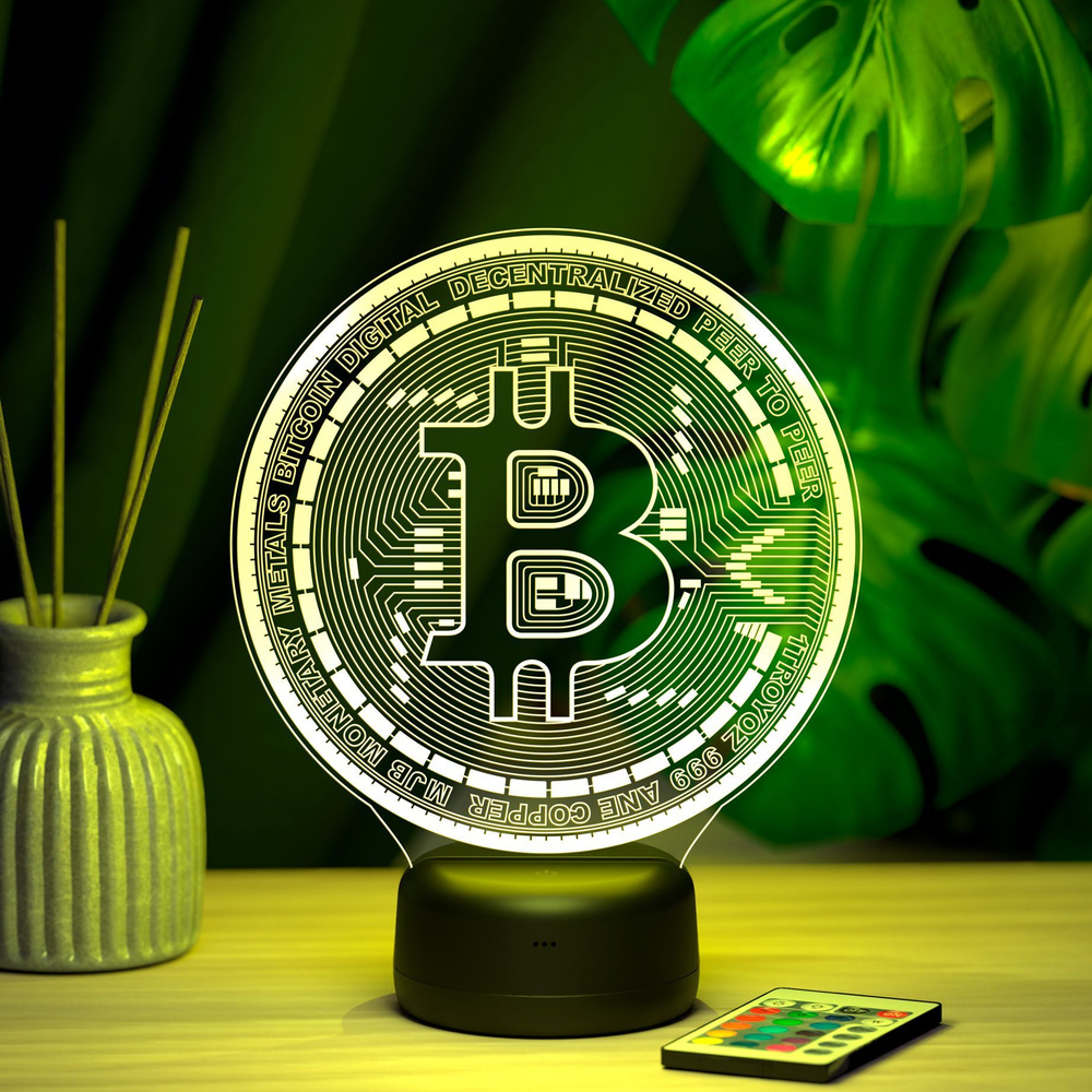 Светильник "Биткоин (Bitcoin)" - подарок #1