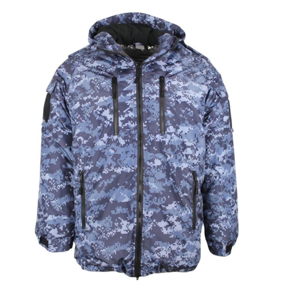 Куртка (бушлат) зимний ВНГ Росгвардии удлиненный уставной. Камуфляж синяя точка, утепленный подкладом #1