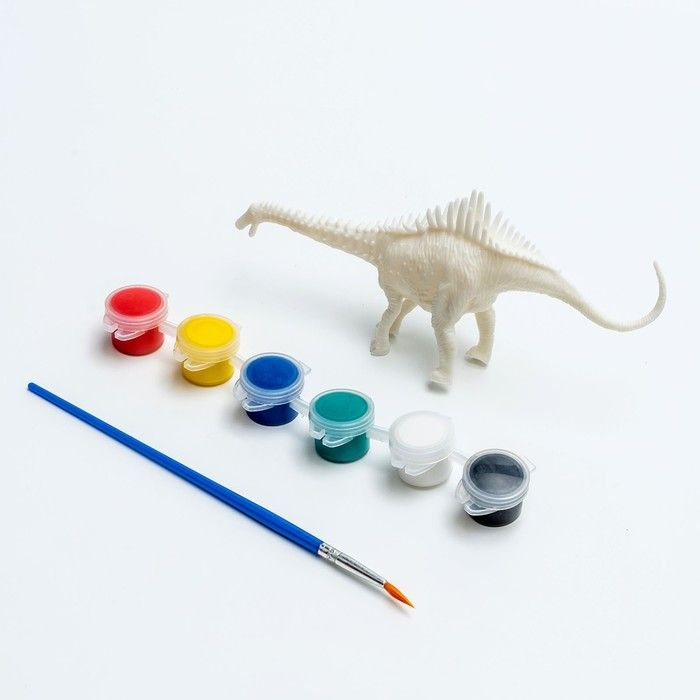 Набор для творчества "Раскрась спинозавра", краска 6 цветов по 2 мл, кисть  #1