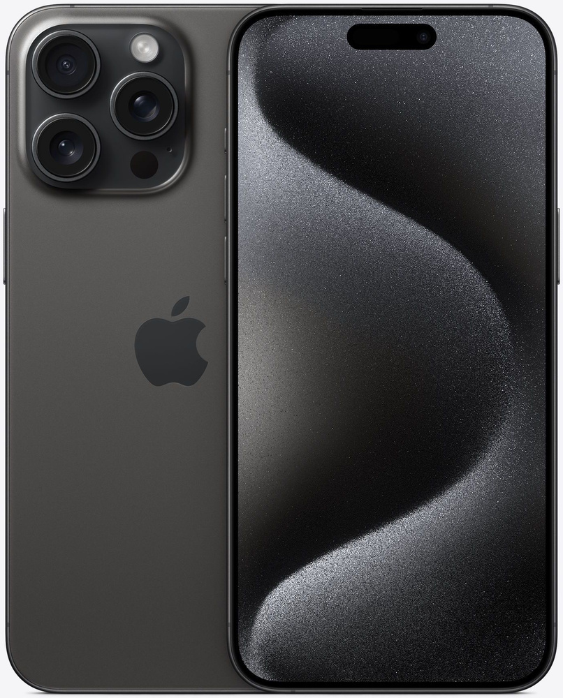 Apple Смартфон iPhone 15 Pro Max, Black Titanium/Титановый черный (1SIM+eSIM), 8/1 ТБ, черный  #1