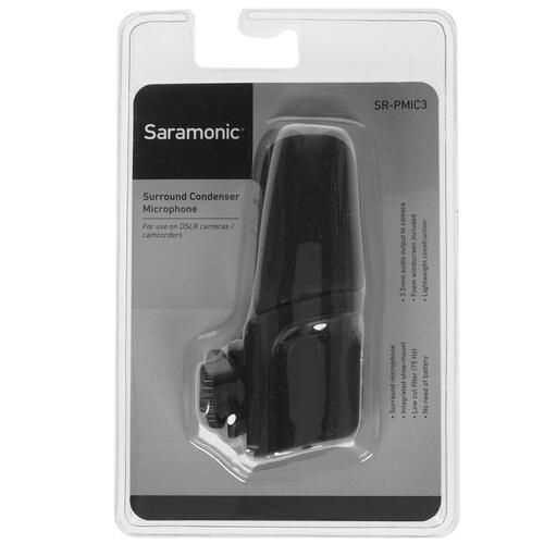 Микрофон Saramonic SR-PMIC3 черный, проводной, накамерный, -37 дБ, от 40 Гц до 10000 Гц, jack 3.5 мм #1