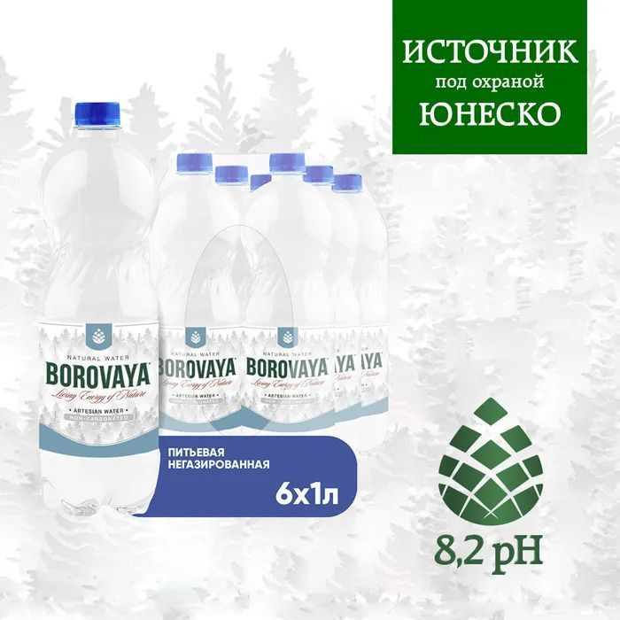 BOROVAYA Вода Питьевая Негазированная 1000мл. 6шт #1