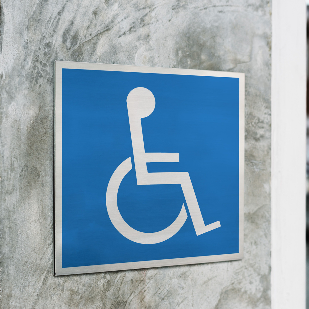 Табличка D04 "Доступность для инвалидов в креслах-колясках" 150x150 мм  #1