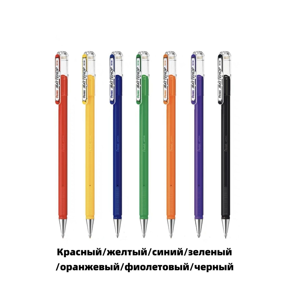 Pentel Набор ручек Гелевая, цвет: Разноцветный, 7 шт. #1