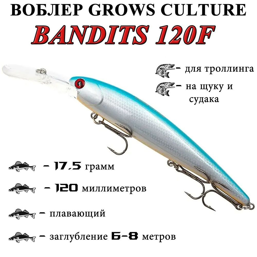 Воблер Grows Culture Bandits Walleye Deep 120 мм D95 (17.5 гр.; 6.0-8.0 м.) #1