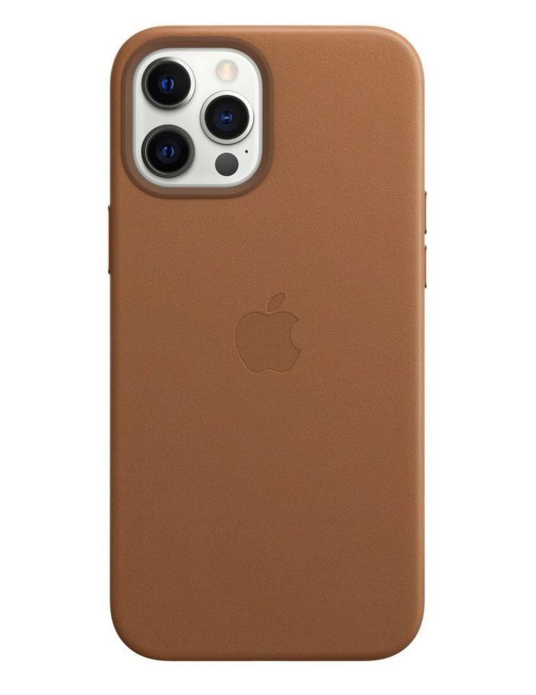 Чехол-накладка для iPhone 12 Pro Max / Leather Case MagSafe / Натуральная кожа / Цветная анимация / Saddle #1