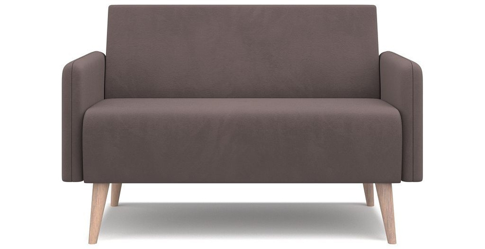 Прямой диван PUSHE Килт 2 c подлокотниками, нераскладной, для кухни, прихожей, детской, коричневый Balance #1