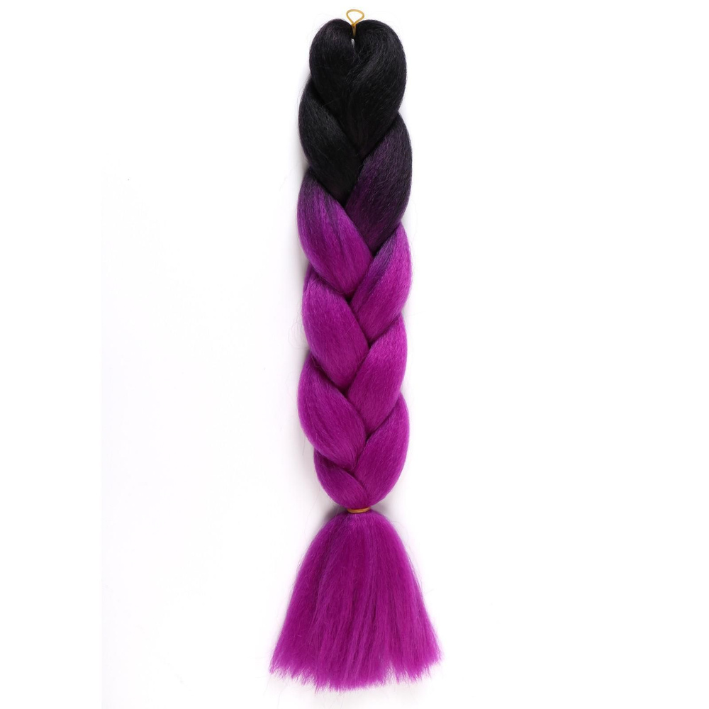 ZUMBA Канекалон двухцветный, гофрированный Queen fair 60 см, 100 гр, цвет черный/фиолетовый  #1