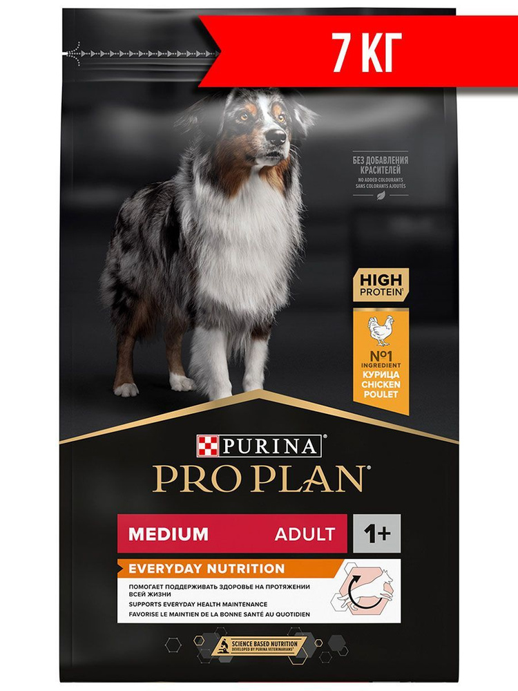 Сухой корм PRO PLAN ADULT DOG OPTIBALANCE MEDIUM для взрослых собак средних пород с курицей (7 кг)  #1