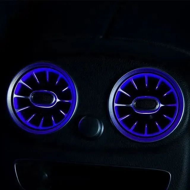 Дефлектор воздуховода в стиле АМГ (комплект 2шт) / черный с синей подсветкой  #1