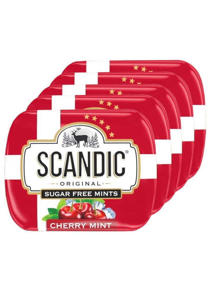 Конфеты Scandic без сахара со вкусом Вишня 5шт #1