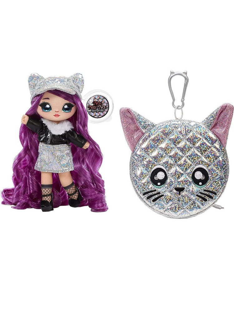 Мягкая кукла Na! Na! Na! Surprise Glam Series Chrissy Diamond Fashion Doll & Metallic Cat Purse  #1