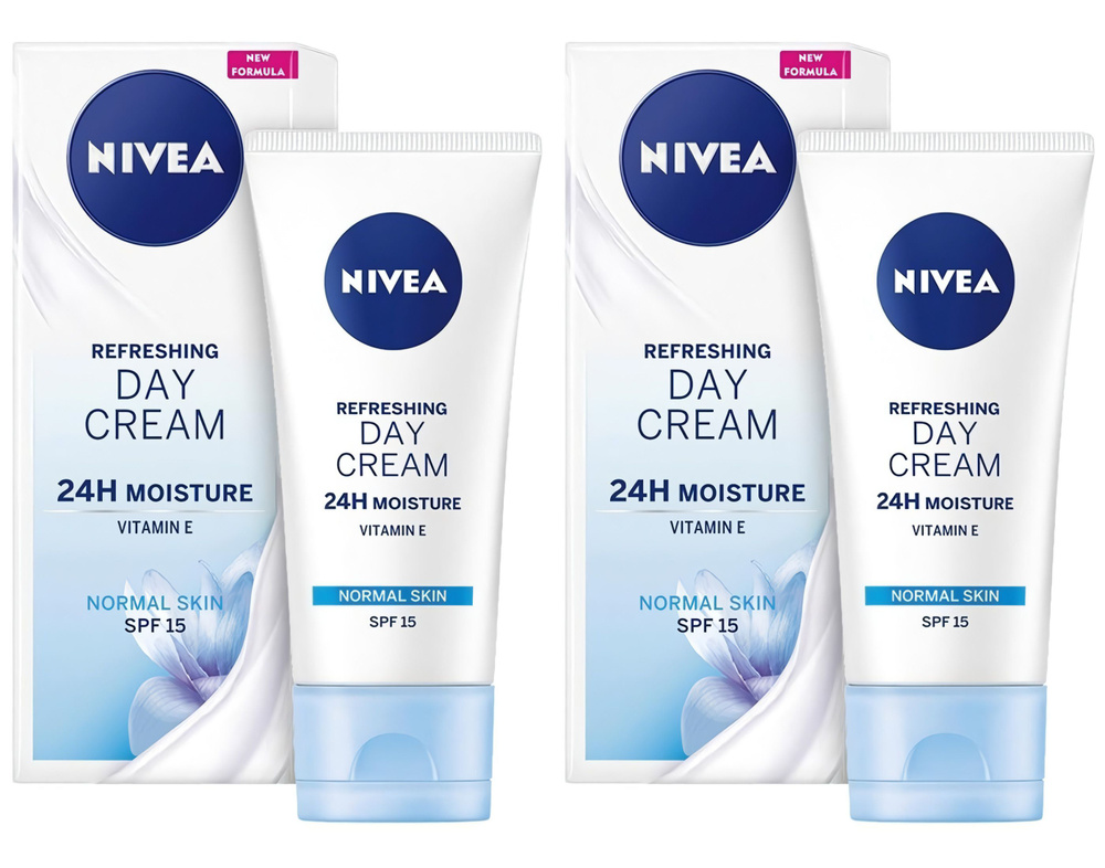 Nivea Крем дневной, Refreshing, SPF15, Освежающий, Для нормальной кожи, Германия, 50 мл, 2 шт  #1